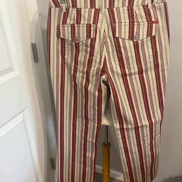 Esprit Tan/Red Wide Leg Pants Sz 7/8 EUC - Picture 4 of 8